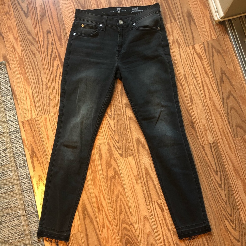 7 for all mankind skinny ankle jeans- dark gray